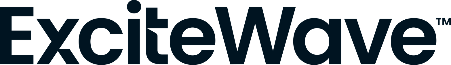ExciteWave wordmark, navy